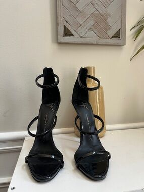 Giuseppe Zanotti Harmony Black Patent Strappy Stiletto Size 10